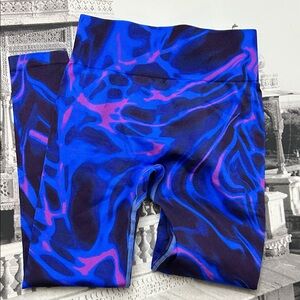 Women's Blue and Purple Patterned Leggings